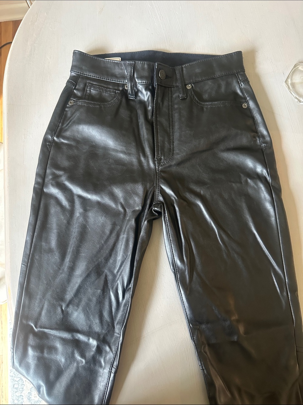 GAP  Black Faux Leather Jeans